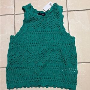 GAP Green Cropped Sleeveless Tank Top